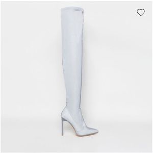 thigh high reflective boots